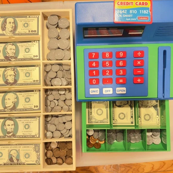 Lakeshore Toy Cash Register with Play Money and Melissa and Doug Play Money Set. - Picture 12 of 12